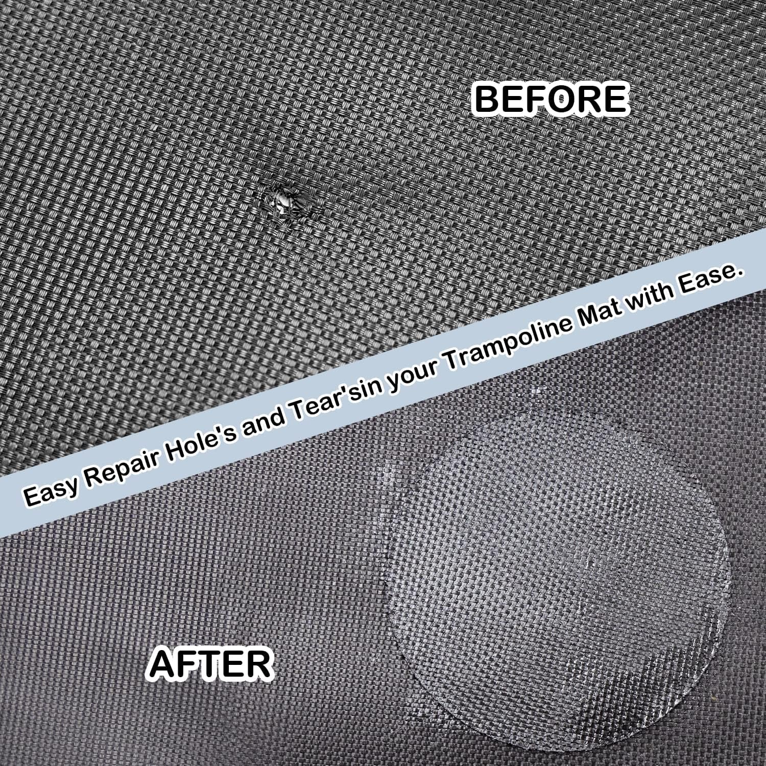 Trampoline Patch Repair Kit 4 Inch Circle on Patches | Repair Trampoline Mat Tear or Hole in a Trampoline Mat