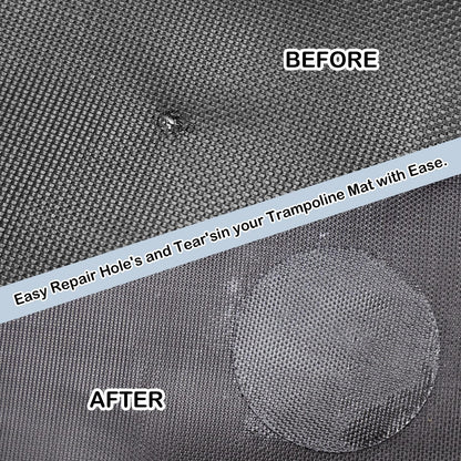 Trampoline Patch Repair Kit 4 Inch Circle on Patches | Repair Trampoline Mat Tear or Hole in a Trampoline Mat