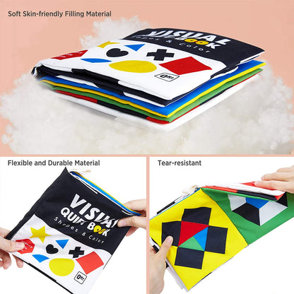 Baby Books Toys, Black and White Baby Toys, High Contrast Newborn Toys, Crinkle Sensory Toy, Montessori Toys, Tummy Time Toys, Baby Toys 0-3-6-9-12 Months, Infant Baby Boy Girl Gift, Mirror Toy
